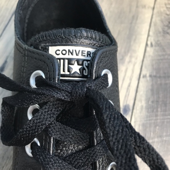 NWT Converse Ctas Ox Leather Black Egret W AUTHENT - Picture 8 of 8